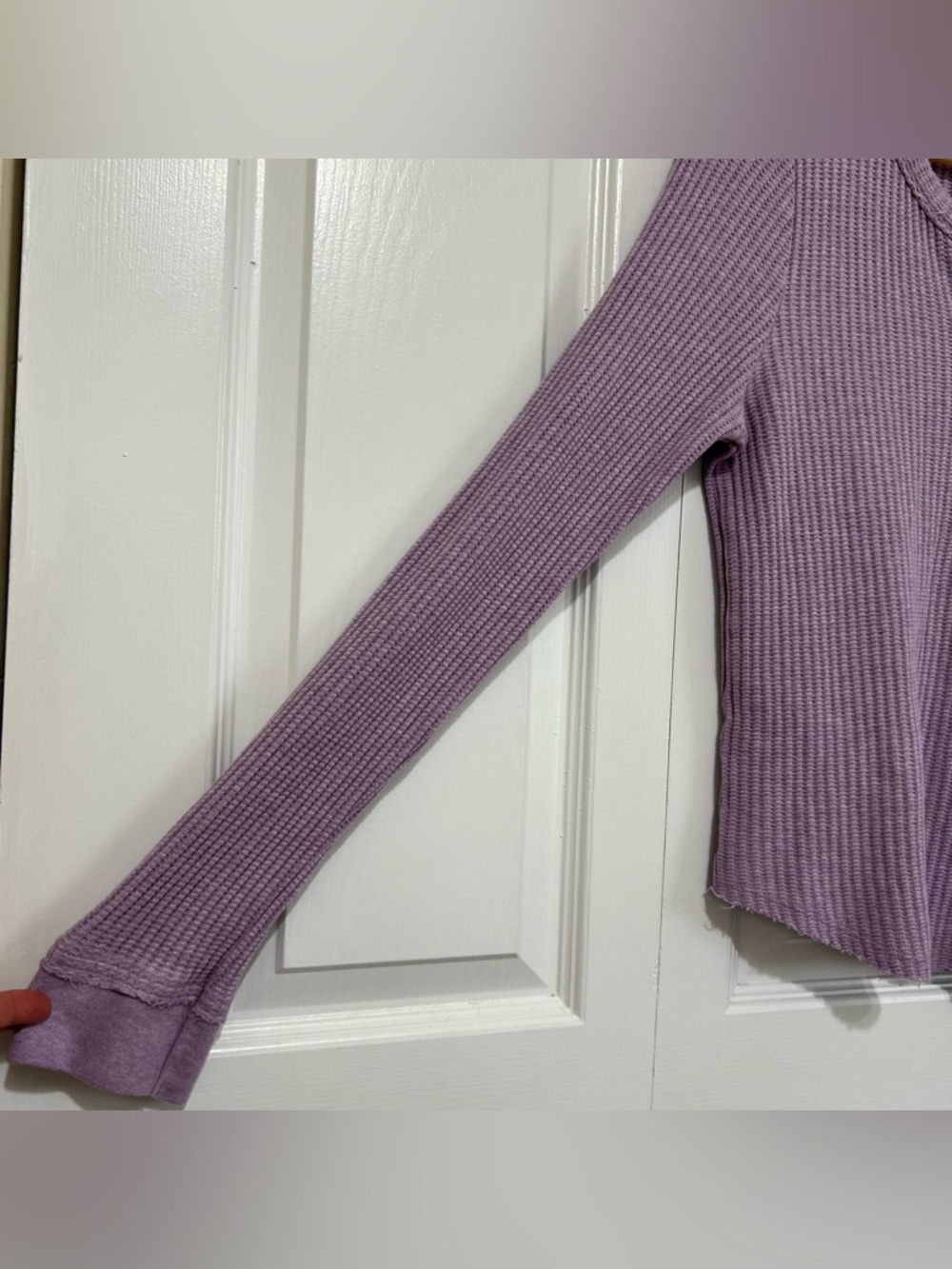 Faherty Legend Apres Waffle Henley Top Long Sleeve Lavender Women's Medium - Picture 7 of 14